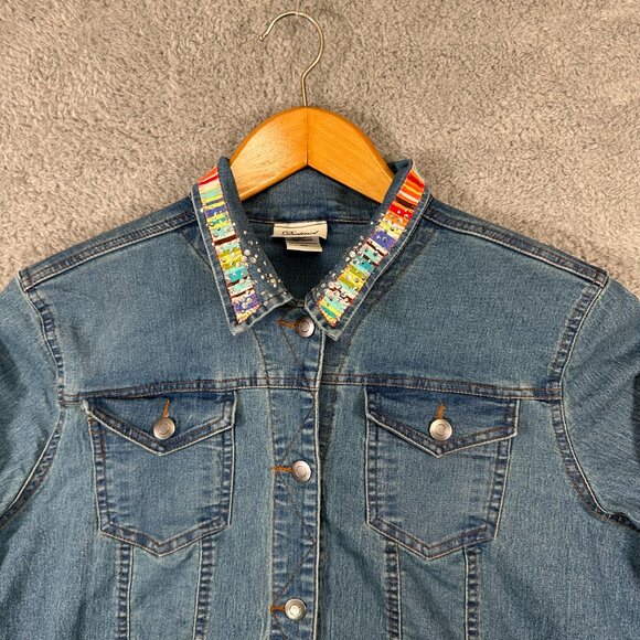 DISTINCT Jean Jacket Women's Designed Colorful Denim Jacket - Picture 3 of 13